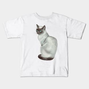 Siamese Cat Sitting Chilling Kids T-Shirt